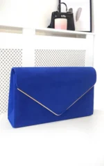 Elegant Faux Suede Envelope Clutch Bag with Detachable Gold Chain - Perfect for Parties & Events - Image 3