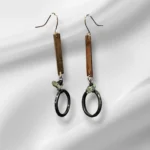 Age Old Charm Hook Earrings - Mixed Metals & Gem, Vintage-Inspired Elegance