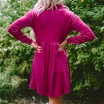 Lennon Long Sleeve Ruffle Velvet Dress - Elegant & Cozy | Perfect for Any Occasion