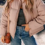 Kamila Zipper Quilted Puffer Jacket - Cozy & Fashionable Women's Winter Wear
