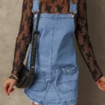 Ryleigh Pocketed Adjustable Straps Denim Overall Dress - Classic Mini Length
