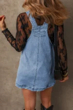 Ryleigh Pocketed Adjustable Straps Denim Overall Dress - Classic Mini Length - Image 2