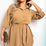 Women's Oversized Button Front Belted Top - Casual to Chic | Stylish & Versatile
