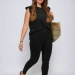 Aubrielle High Waist Distressed Hem Skinny Jeans - Trendy, Comfortable, Edgy Women's Denim