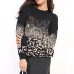 Leopard Amour Print Knitted Jumper - Bold & Cozy Fashion for Every Occasion