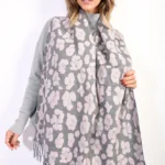 Stylish Animal Print Scarf with Tassel - Soft, Lightweight & Versatile Accessory