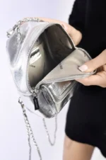 Francesca Leather Mini Backpack with Chain Strap - Fashionable & Functional Bag for Trendsetters - Image 2