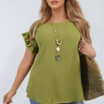 Chic Ruffle Trim Sleeve Top - Elegant & Playful Design for Any Occasion