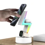 Zoltoz 3-In-1 Wireless Charging Station - Fast Charger with RGB Lighting & Case-Friendly Design