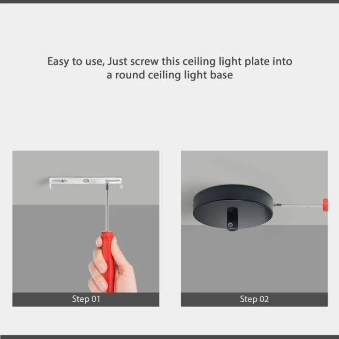 Durable 125mm Ceiling Rose Light Fixing Brace Plate with Accessories - Perfect for Chandeliers & Light Fittings - Image 4