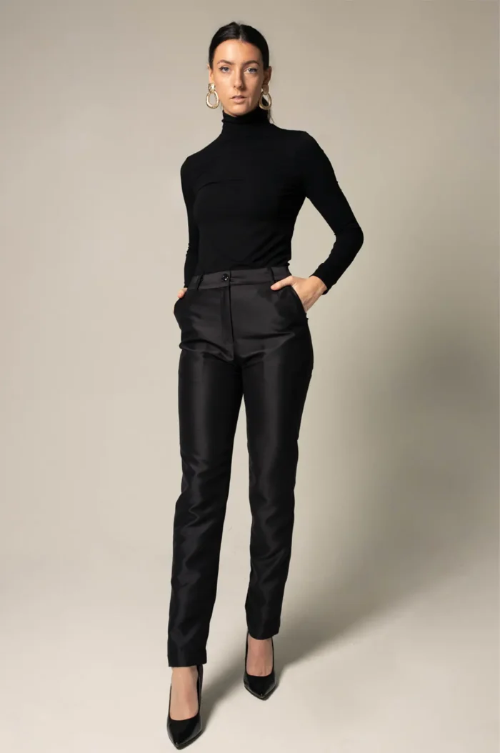 Elegant Skinny Pants in Black - Classic Tailored Trousers | Le Reussi - Image 1