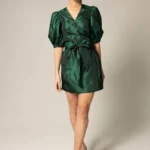 Glimmer Green Wrap Dress - Luxuriously Comfortable Everyday Workwear