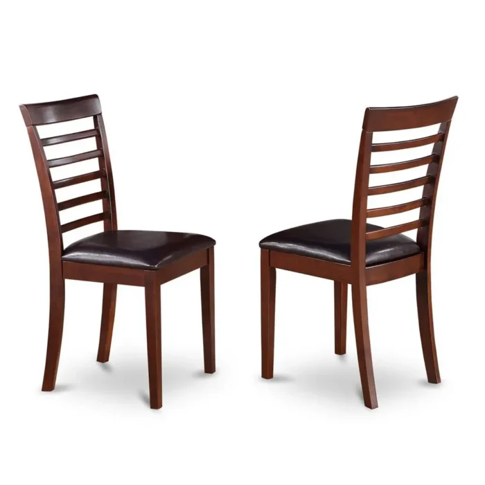 Elegant 7-Piece Dining Set - Modern Mahogany Table with 6 Faux Leather Chairs - Image 5