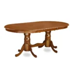 Elegant 9 Pc Dining Room Set Extendable Oval Table with 8 Saddle Brown Chairs - Image 3