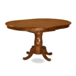 Elegant 5 Pc Dining Set - Oval Table with Leaf and 4 Ladder Back Chairs - Saddle Brown Finish - Image 3