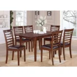 Luxurious 7-Piece Mahogany Kitchen Table Set - Modern Dining Table & 6 Ladder Back Chairs - Image 2