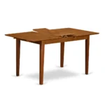 5 Piece Kitchen Dinette Set: Extendable Table with Self-Storing Leaf & 4 Dining Chairs - Saddle Brown Finish - Image 3