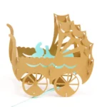 Baby Car Blue 3D Pop Up Greeting Card Perfect Handmade Laser Cut Keepsake for All Occasions - Image 2