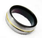 Golden Black Tungsten Ring for Men - Durable & Elegant Wedding Band | Perfect for Weddings & Engagements