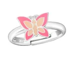 Children's Two-Tone Pink Butterfly Ring in Sterling Silver - Adorable & Durable