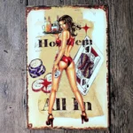 Hot Girl Pub Bar Sign Metal Poster - Captivating Home Decor & Wall Art