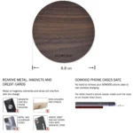 15W Fast Charge Walnut Wood Wireless Charger for Qi Enabled Devices - Eco-Friendly & Sleek Design - Image 4