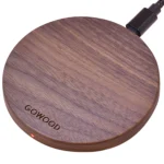 15W Fast Charge Walnut Wood Wireless Charger for Qi Enabled Devices - Eco-Friendly & Sleek Design