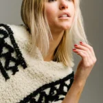 Black and White Geo Poncho - Stylish & Cozy | Perfect with Leggings or Jeans | One Size Fits Most