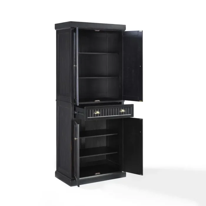 Seaside Pantry Distressed Black - Coastal Charm with Ample Storage - Image 6