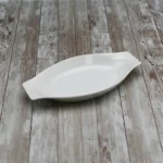 White Oval Casserole Baking Dish 12" | 30 Cm - Microwave & Dishwasher Safe | Fine Porcelain