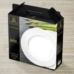 Elegant White Dinner Plate with Embossed Wide Rim | 10" Inch Fine Porcelain Plate by Wilmax Perfect for Special Occasions - Image 2