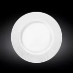 Elegant White Dinner Plate with Embossed Wide Rim | 10" Inch Fine Porcelain Plate by Wilmax Perfect for Special Occasions - Image 3