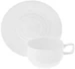 Elegant White 7 Oz | 220 Ml Tea Cup & Saucer - Fine Porcelain, Microwave & Dishwasher Safe - Image 9