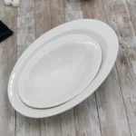 White Ceaser Salad Bowl 8.5" inch X 6" inch | 21 X 14.5 Cm - Elegant & Durable Porcelain Serving Bowl - Image 3