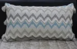 Chevron Throw Pillow for Sofa with Braid and Tassels 14"x24" - Handwoven Cotton | Stylish & Comfortable Decorative Accent - Image 4
