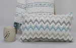 Chevron Throw Pillow for Sofa with Braid and Tassels 14"x24" - Handwoven Cotton | Stylish & Comfortable Decorative Accent - Image 2