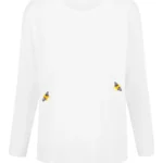 Bee Embroidered Slub T-Shirt White - Organic Cotton | Stylish & Comfortable