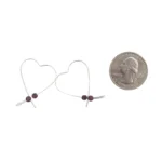 Elegant Handmade Ruby Heart Hoop Earrings - Hammered Sterling Silver - July Birthstone - Hypoallergenic & Nickel-Free - Eco-Friendly Jewelry - Image 3