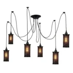 Retro Vintage Chandelier Ceiling Spider Light - Industrial Pendant DIY Lamp with E27 Socket | Perfect for Home and Cafe