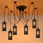 Retro Vintage Chandelier Ceiling Spider Light - Industrial Pendant DIY Lamp with E27 Socket | Perfect for Home and Cafe - Image 2