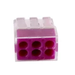 Premium 6 Way Connector Wire Pole | Push Reusable Terminal Block | 400V 24A Electric Cable | Time-Saving Wiring Solution - Image 2