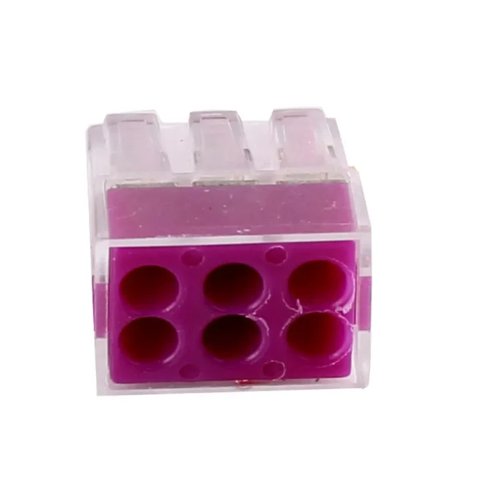 Premium 6 Way Connector Wire Pole | Push Reusable Terminal Block | 400V 24A Electric Cable | Time-Saving Wiring Solution - Image 2
