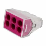 Premium 6 Way Connector Wire Pole | Push Reusable Terminal Block | 400V 24A Electric Cable | Time-Saving Wiring Solution - Image 3