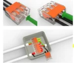 32A Spring Lever Push Fit Reusable 3 Way Wire Connectors - Safe & Efficient Electrical Wiring - Image 2