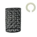 Brushed Silver Drum Lampshade - Modern Retro Style Metal Shade - Image 2