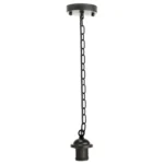Black Metal Ceiling E27 Lamp Holder Pendant Light With Chain - Elegant & Durable Lighting