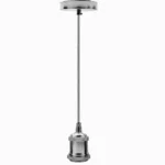 Elegant Chrome Pendant Light Fitting with Ceiling Rose & E27 Suspension - 90cm Cable