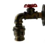 Brushed Copper Retro Vintage One Head Light Water Pipe Wall Lamp - Industrial Style Lighting Fixture