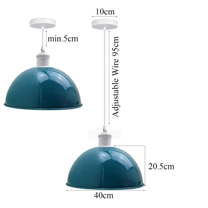 4 Pack Vintage Industrial Ceiling Pendant Light | Retro Loft Style Metal Shade Lamp - Image 4