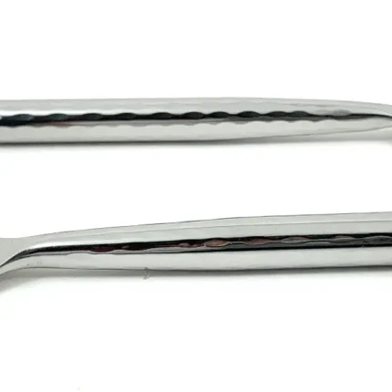 Vibhsa Salad Appetizer Forks Set of 6 Luxurious Handmade Flatware with Hammered Design & High-Gloss Finish